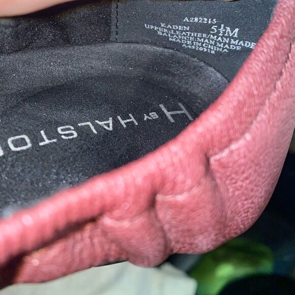 H by Halston Shoes Womens 5.5 M Kaden Flats Wine Burgundy Leather Ballet Cushion - Picture 7 of 8